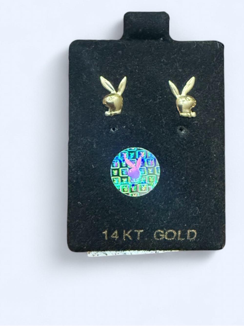 14KT Gold Playboy Bunny Stud Earrings -
